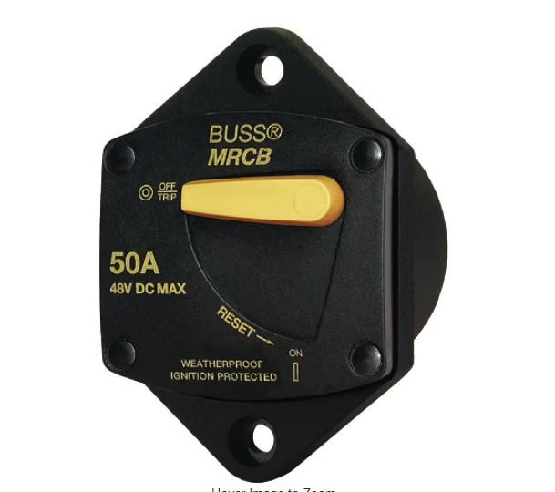 Photo 1 of 187 Series DC Circuit Breaker - Panel Mount, 50 Amps
