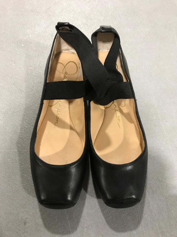 Photo 2 of [Size 7] Jessica Simpson Women's Mandalaye Square Toe Ankle-Wrap Ballet Flats 7 Black/Black