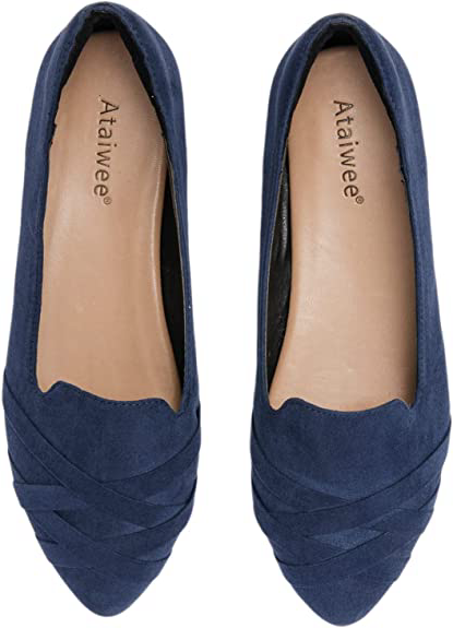 Photo 1 of [Size 6] Ataiwee Women's Flat Shoes - Pointed Toe Suede Classic Comfortable Ballet Flats.
