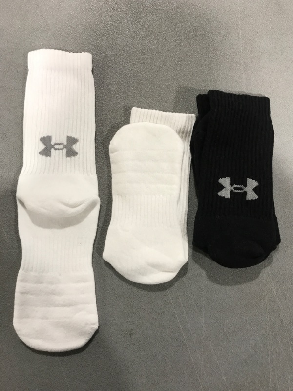 Photo 1 of 2 Pack of Under Armour Cotton CrewSocks- Black and White