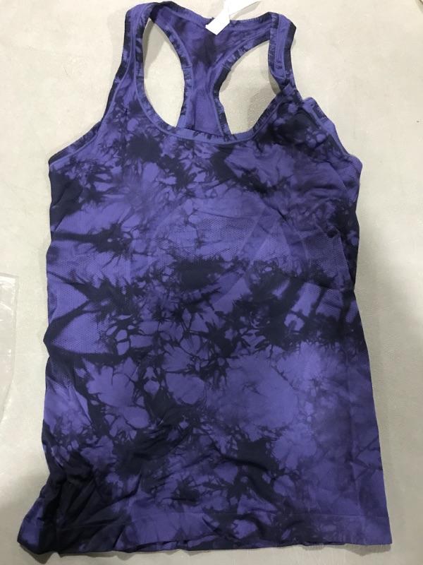 Photo 2 of [Size L] CRZ Yoga Racer Back Tank Top- Blue Tye Die