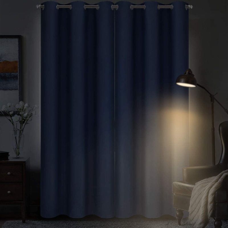 Photo 1 of 2 Panel Set- Navy- Gold Grommet Black Out Curtains [Length Unknown]