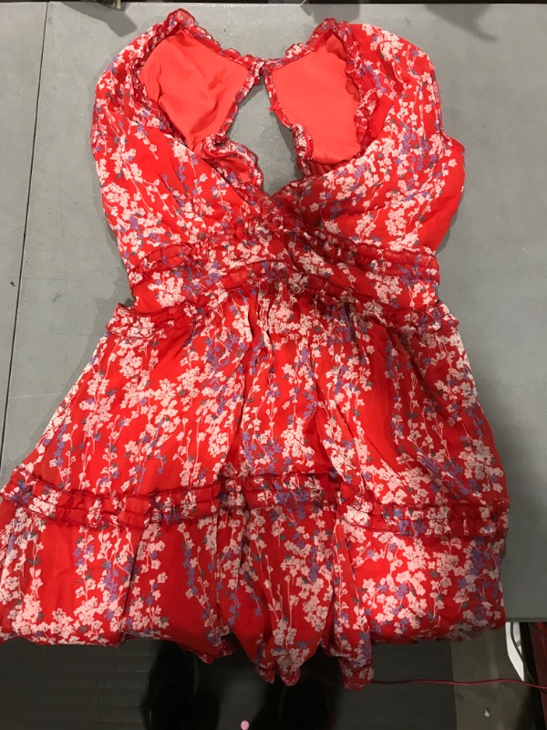 Photo 1 of [Size L] Ladies Red Floral Dress