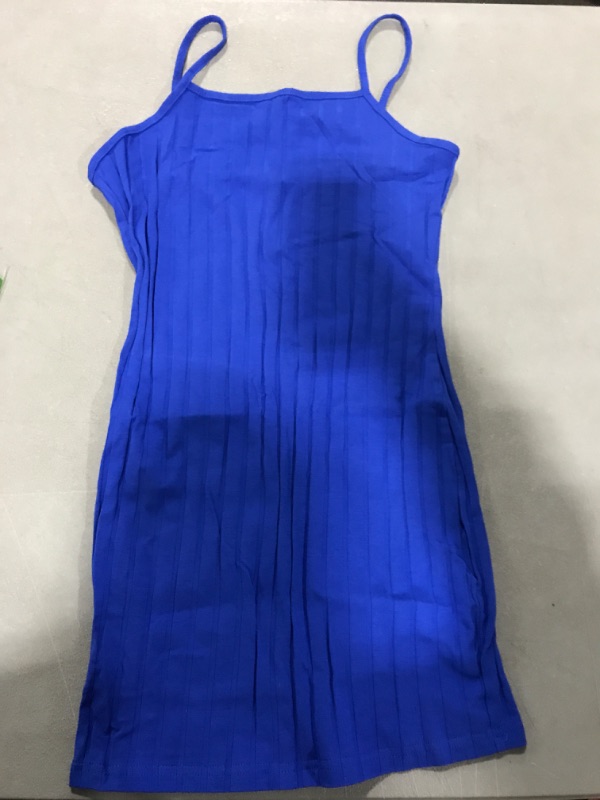 Photo 2 of [Size XS} FCHUI Women Dresses Ribbed Cami Bodycon Mini Dress (Color : Royal Blue, Size : Small)
