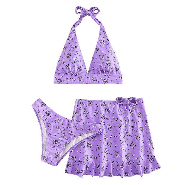 Photo 2 of [Size M] Women's 3 piece Swimsuit- Purple