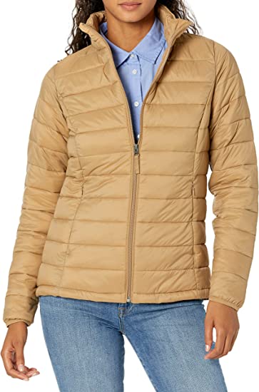 Photo 1 of [Size M] Amazon Essentials Women's Lightweight Long-Sleeve Water-Resistant Puffer Jacket 