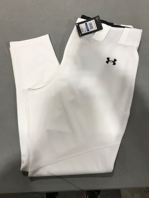 Photo 2 of [Size XLT] Under Armour Men's Utility Baseball Straight Leg Pant 22 (100) White / / Black X-Large