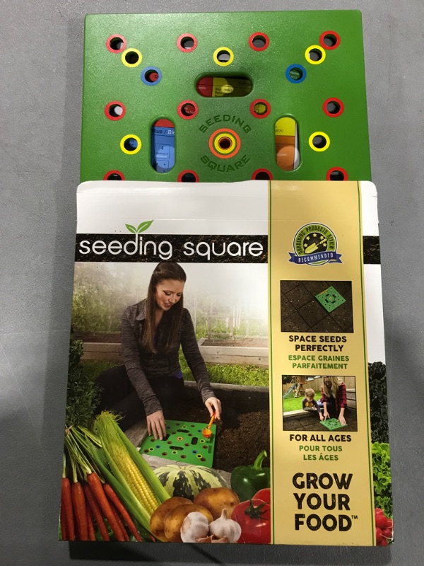 Photo 2 of Seeding Square – Seed Sowing Template for Maximum Harvest - Square Foot Gardening Tool Kit – Includes: Color Coded Seed Spacer & Magnetic Seed Dibber/Seed Ruler/Seed Spoon & Vegetable Planting Guide