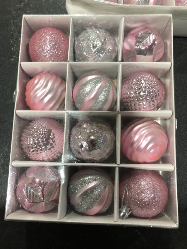 Photo 2 of 2.36‘’ Christmas Balls Ornaments - 12 Pieces - Christmas Tree Decorations - Pink