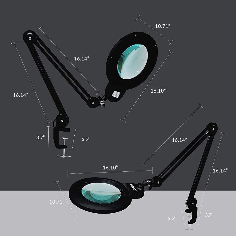 Photo 2 of  Neatfi XL Bifocals 1 200 Lumens Super LED Magnifying Lamp with Clamp 6 Inches Wide Lens 4 Level Brightness Correlated Color Temperature
