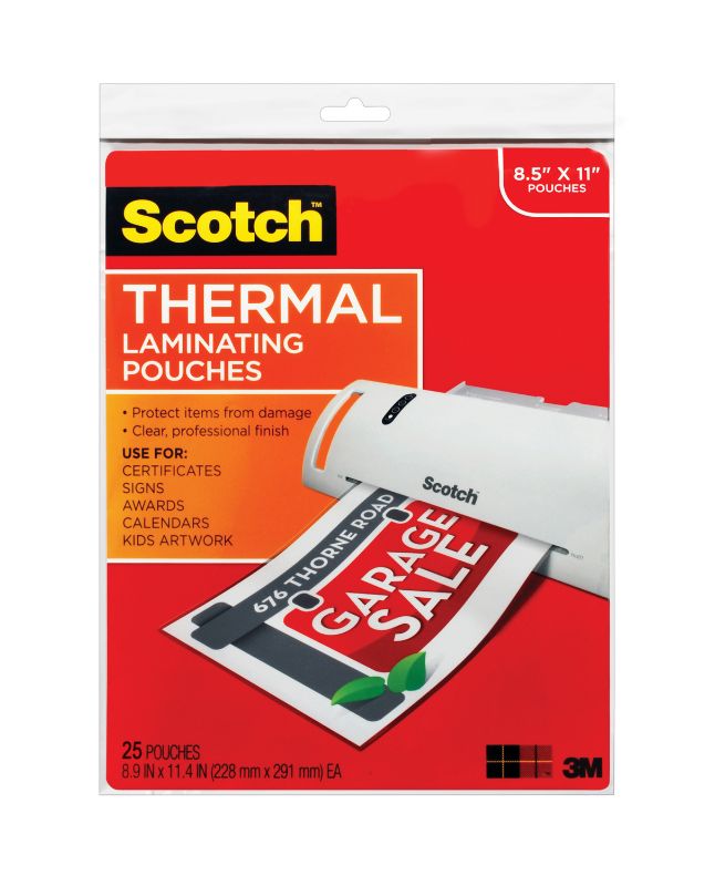 Photo 1 of 3M TP3854-25 Thermal Laminating Pouches44; Letter Size