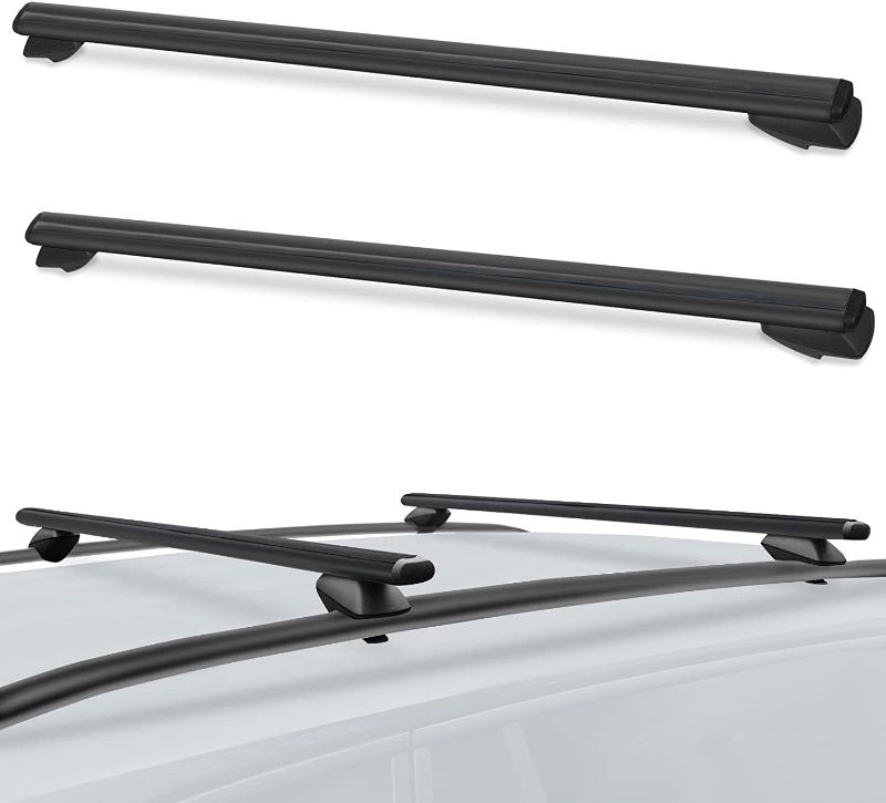 Photo 1 of 47" Universal Roof Rack Cross Bars,Heavy Duty 180LBS Aluminum Roof Rack, Adjustable Cossbar Raised Side Rail Gap for Cars Vehicles SUV,Compatible with Toyota Rav4, Jeep, etc.(Black) 