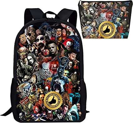 Photo 1 of  Horror Movie Backpack, Multi-Function Travel Laptop Backpack, Business Daypack Bag, Adjustable Shoulder Strap Bookbag 17"
