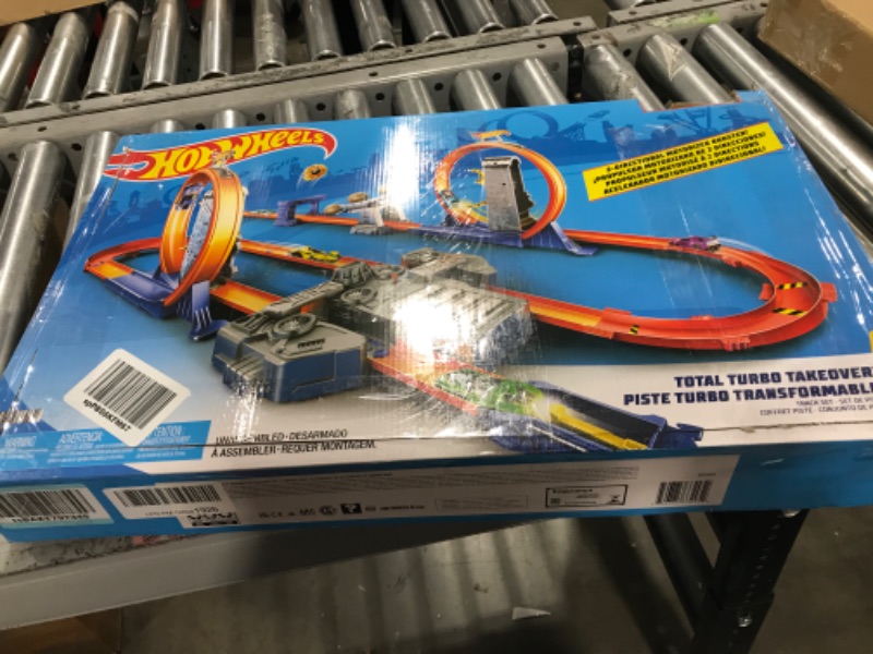 Photo 5 of Hot Wheels Track Builder Total Turbo Takeover Track Set, Motorized Playset with Loops & Stunts, Includes 1 Hot Wheels Die-Cast Car, Toy for Kids 6 to 12 Years Old