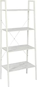 Photo 1 of  4 Tiers, Wooden Trapezoid Display Rack, Wood Grain Tabletop, Vintage Style, Stylish, Easy Assembly, White Marble