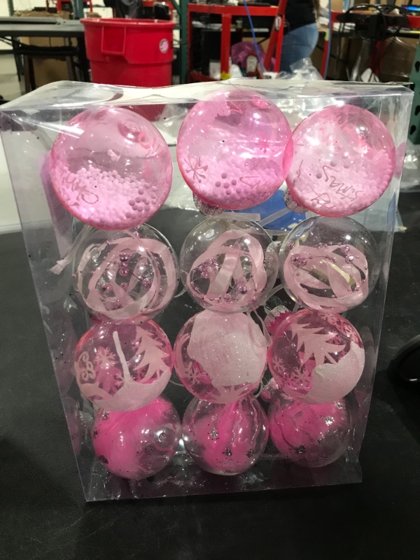 Photo 1 of 12 pack of pink Christmas  balls 