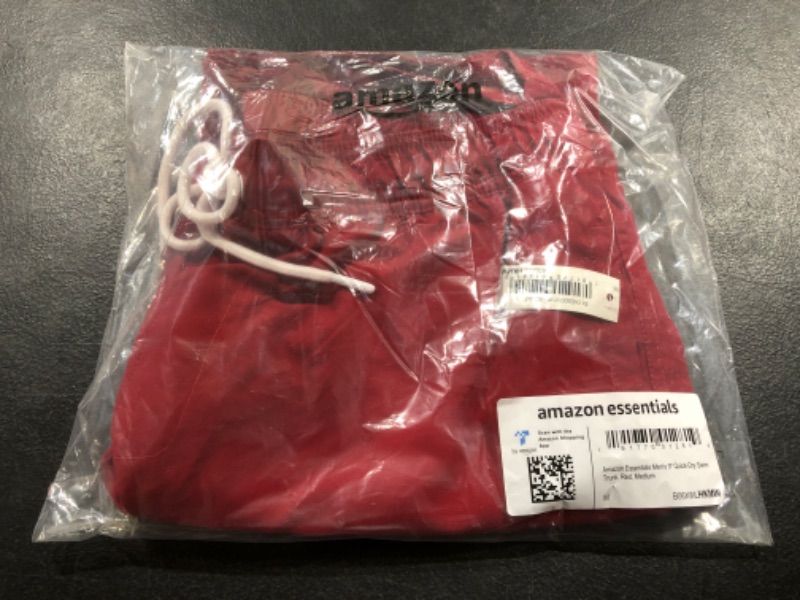 Photo 1 of Amazon Essentials Men's 9" Quick-Dry Swim Trunk Medium Red