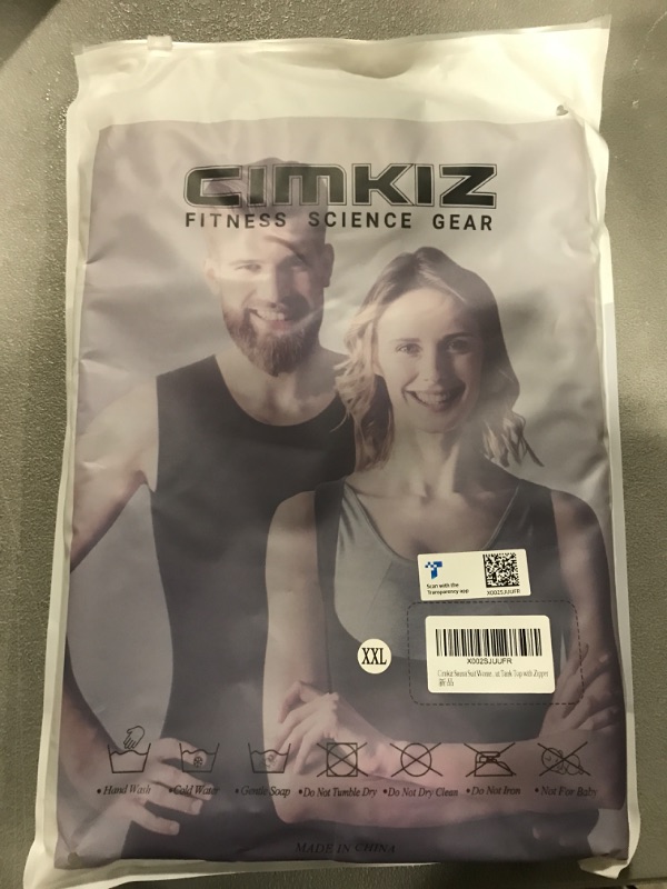 Photo 2 of [Size XXL] Cimkiz Sauna Shirt for Women Sweat Vest Sauna Suit for Women Sauna Vest Adjustable Belt with Zipper Black With Belt 