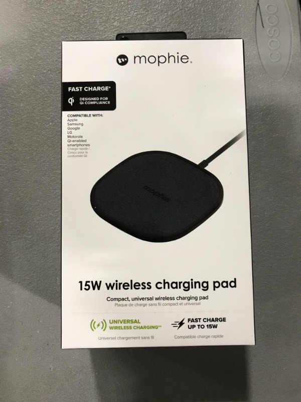 Photo 1 of mophie 15W Universal Wireless Charge Pad, Qi-Compatible Charger for Samsung Galaxy, Google Pixel, Apple iPhone 11/12/13 (Mini, Pro, and Pro Max), iPhone XR/XS/SE, iPhone 8 (Black)