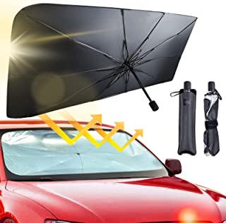 Photo 1 of Car Windshield Sun Shade, Automotive Sunshades Umbrella UV Rays and Sun Heat Protection Foldable Reflector Sturdy and Durable