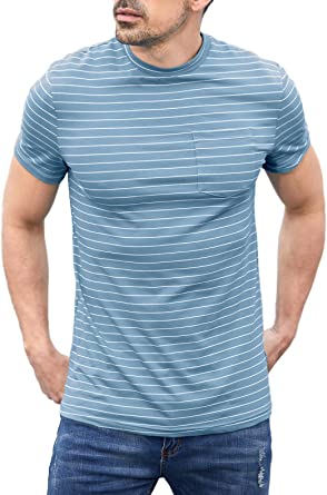 Photo 1 of Aoysky Mens Casual Pocket Short Sleeve T Shirts Basic Summer Cotton Soft Tee Tops SIZE XXL