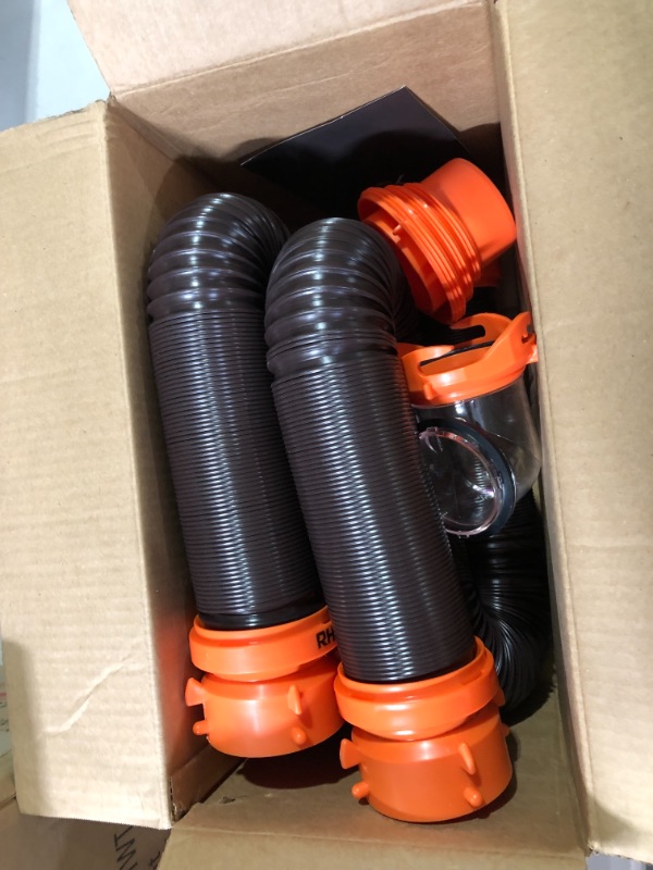 Photo 2 of Camco 20' (39742) RhinoFLEX 20-Foot RV Sewer Hose Kit Black  Brown 20ft Sewer Hose Kit Frustration