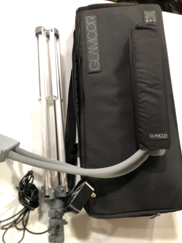 Photo 2 of GLAMCOR Elite X Portable LED Lighting Kit, 5600K Five-Stage Dimming Daylight, with Travel Bag & Tripod (Grey)