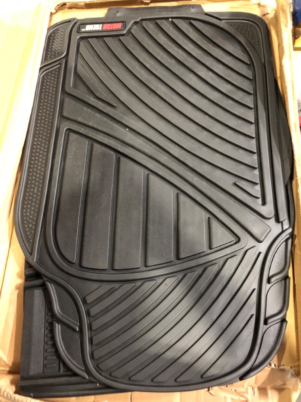 Photo 2 of Motor Trend FlexTough Performance All Weather Rubber Car Floor Mats - 3 Piece Floor Mats