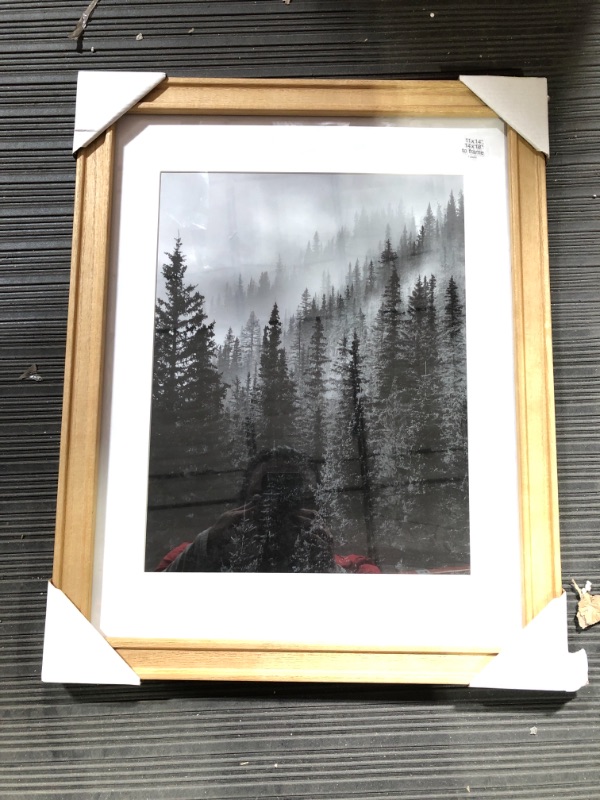 Photo 1 of 11x14 Picture Frame Natural Wood Frame with Acrylic Plexiglass 