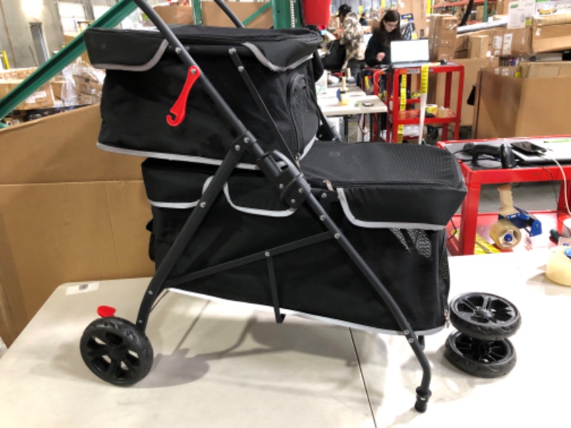 Photo 3 of **See Notes** Dog Strollers for Small Dogs,Double 4 Lockable Wheels Black