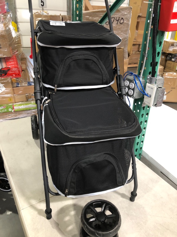 Photo 2 of **See Notes** Dog Strollers for Small Dogs,Double 4 Lockable Wheels Black