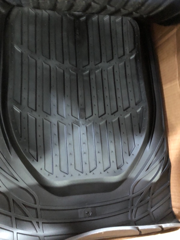 Photo 2 of Motor Trend Original FlexTough Black Rubber Car Floor Mats with Trunk Cargo Liner - All 