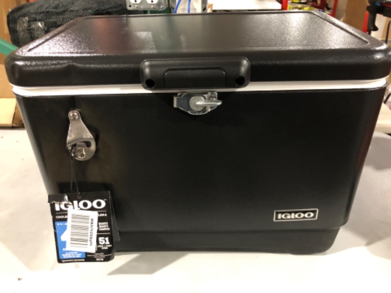 Photo 2 of *Dented item** Igloo 54 Qt Steel Belted Legacy Stainless Steel Cooler Black