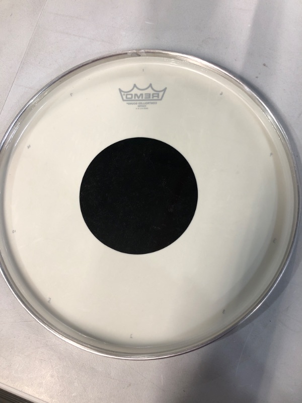 Photo 2 of (Damaged Item) Remo Controlled Sound Coated Drum Head with Reverse Black Dot - 14 Inch 14"