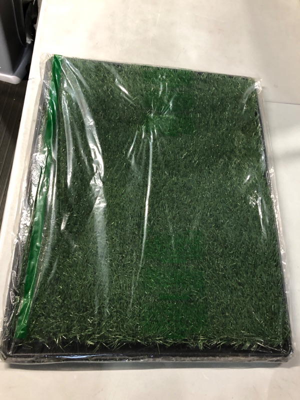 Photo 2 of Artificial Grass Puppy Pee Pad for Small Pets - 20x25 Reusable 3-Layer Training Potty Pad with Tray 