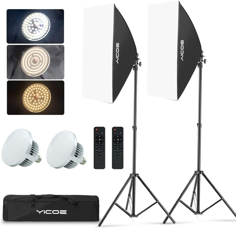 Photo 1 of Softbox Lighting Kit, YICOE Photography Lighting Kit 2x19.7"x27.5" 