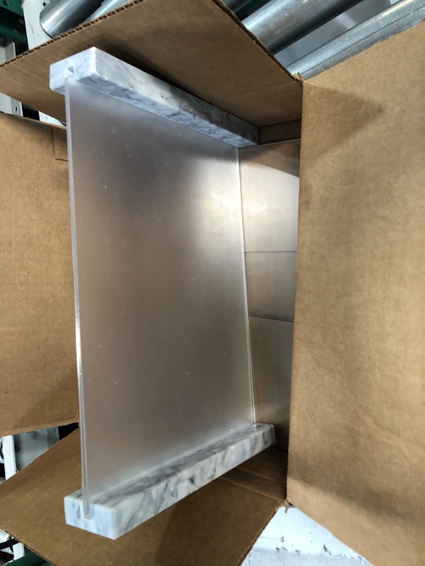 Photo 1 of 12X9 CLEAR PLASTIC SIGN WITH 2 PC MARBLE BASE 