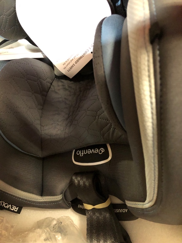 Photo 1 of Evenflo Revolve360 Slim 2-in-1 Rotational Car Seat with Quick Clean Cover (Stow Blue) Revolve Slim Quick Clean Cover Stow Blue