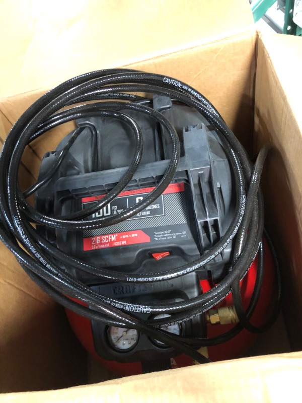Photo 3 of [FOR PARTS]
CRAFTSMAN Air Compressor, 6 Gallon, Pancake, Oil-Free with 13 Piece Accessory Kit (CMEC6150K)