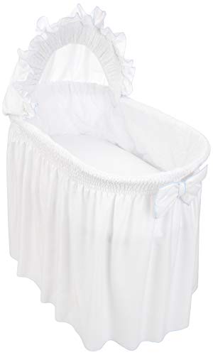 Photo 1 of Baby Doll Bedding Drake Linen Look Bassinet Skirt/Hood Cover, Blue
