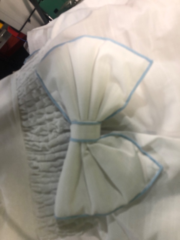 Photo 2 of Baby Doll Bedding Drake Linen Look Bassinet Skirt/Hood Cover, Blue
