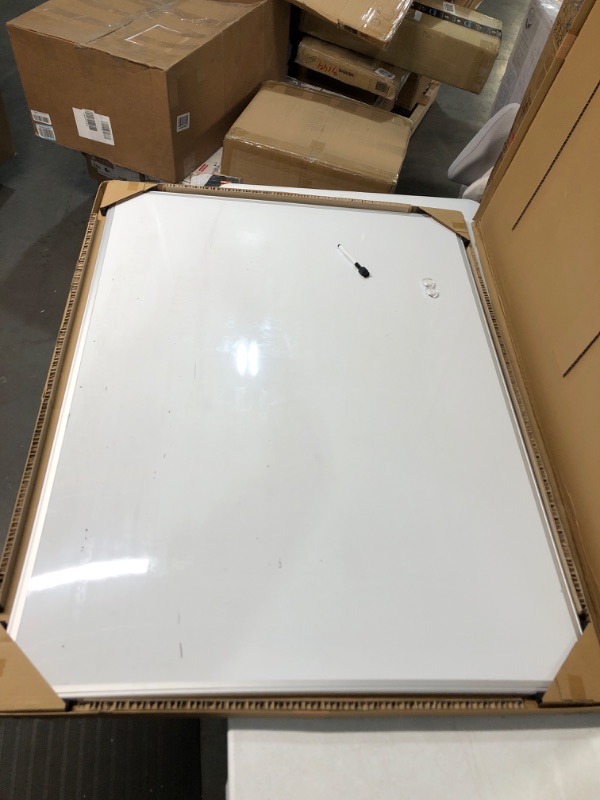 Photo 1 of AmazonBasics Magnetic Framed Dry Erase White Board, 36 x 48 inch