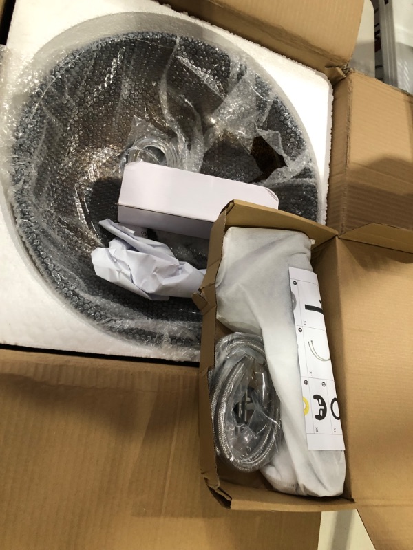 Photo 1 of (USED) Bathroom Vessel Sink, 16.5" Artistic Glass Bathroom Bowl Basin with Faucet, Mounting Ring and Pop Up Drain, Brown