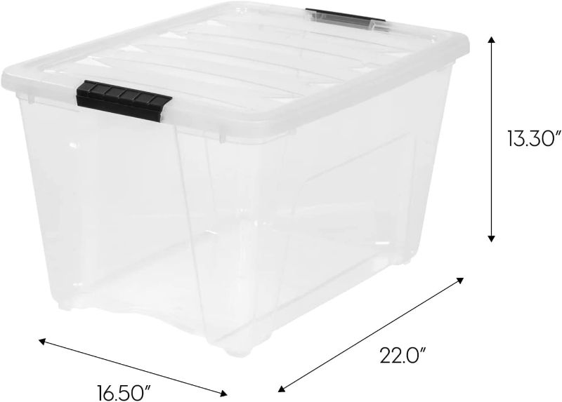 Photo 1 of ***SEE NOTES*** 
IRIS USA 53 Qt. Plastic Storage Container Bin with Secure Lid and Latching Buckles, 5PACK