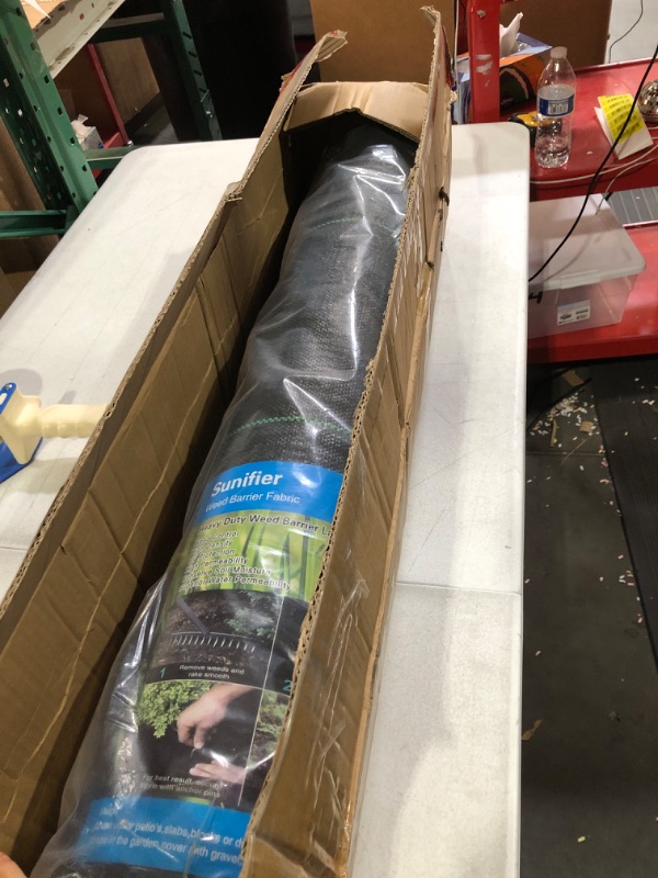 Photo 2 of Weed Barrier Landscape Fabric Heavy Duty 6ft x 300ft?Garden Fabric Weed Barrier?Black Mulch for Landscaping, Weed Blocker Fabric Garden Bed Cover Garden Supplies (WBF-6ft x 300ft)