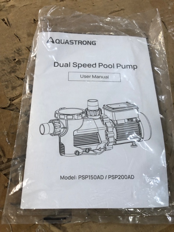 Photo 2 of *FOR PARTS* Aquastrong 1.5 HP In/Above Ground Dual Speed Pool Pump, 