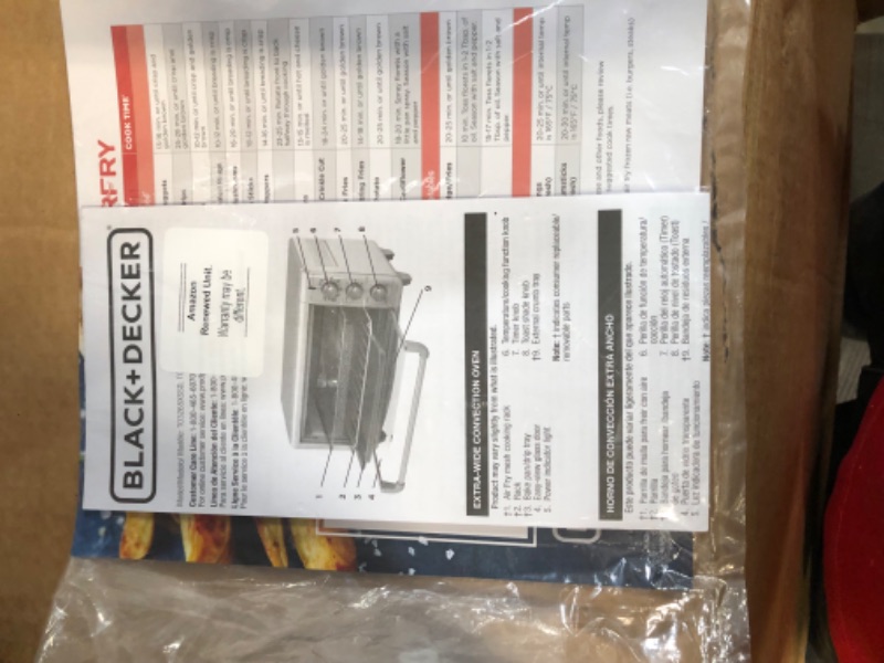 Photo 6 of *SEE NOTES* Black+Decker TO3265XSSD Extra Wide Crisp ‘N Bake Air Fry Toaster Oven, Silver, Fits 9" x 13" Pan