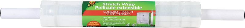 Photo 1 of Duck Brand Stretch Wrap with Handle, 20 Inch x 1000 Feet, Clear, Single Roll & Stretch Wrap Roll, Clear, 5 inches by 1000 feet, 1 Pack, 285849, White 20" Stretch Wrap + Stretch Wrap Roll