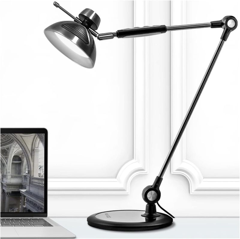 Photo 1 of OTUS Desk Lamp Gesture Control, LED Architect Desk lamp for Home Office, Adjustable Metal Swing Arm, Tall Task Light for Drafting or Bedside Table Reading, 12 Brightness, 3 Touch Eye-Caring Modes