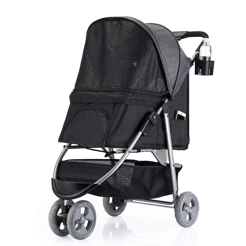 Photo 1 of ***MISSING AXEL BAR*** Favonius poupee 3 Wheel Pet Strollers for Small Medium Dogs & Cats,Jogging Stroller Hiking Stroller Travel Folding Doggy Carrier Strolling Cart,Waterproof Puppy Stroller